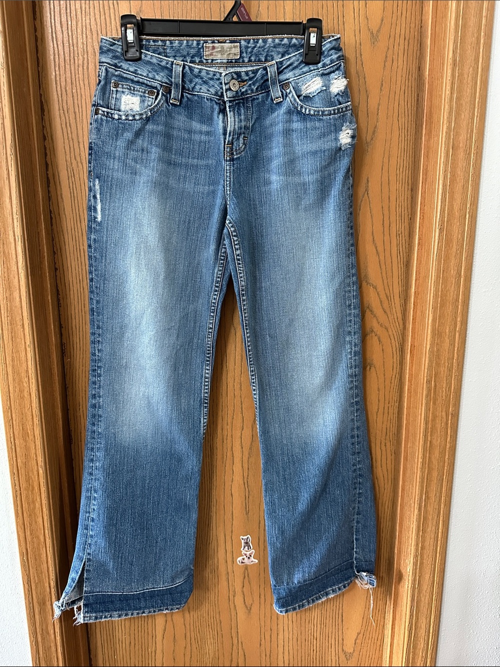 BKE Light Blue Distressed Flare Jeans